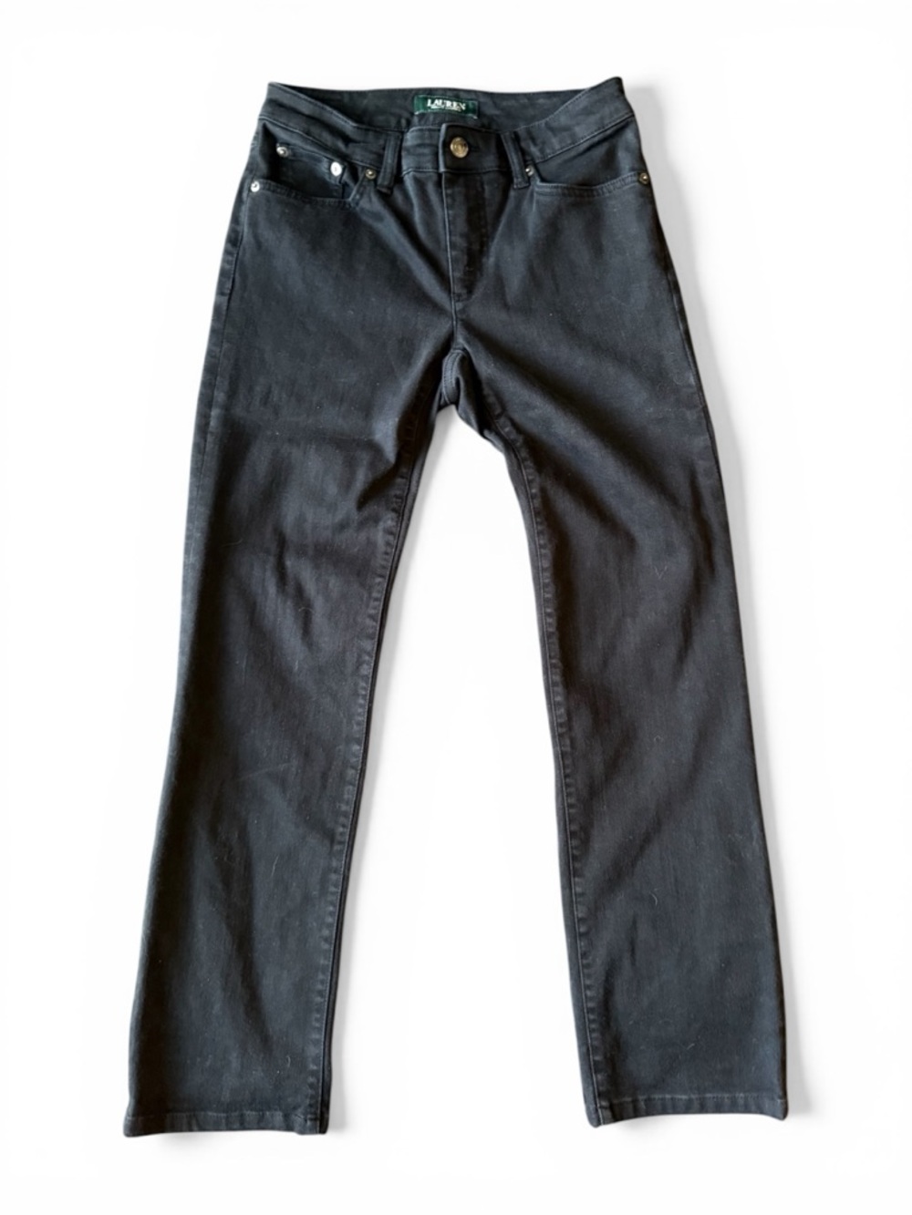 Lauren Ralph Lauren Vibrant Black Straight Leg Jeans Women’s 2